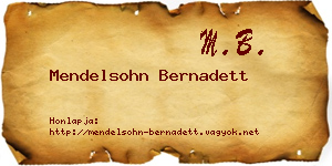 Mendelsohn Bernadett névjegykártya